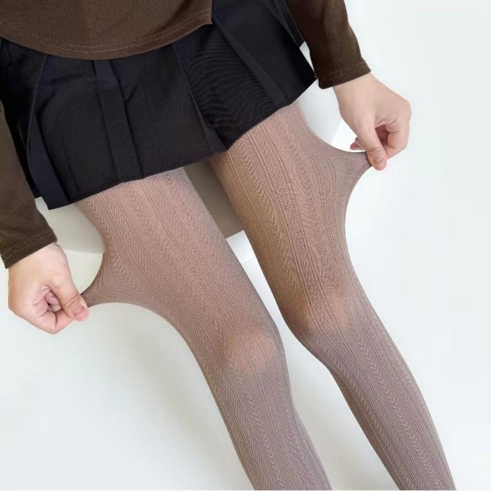 Vertical Stripes Women Tights Slim Tight Pantyhose Retro Female Hosiery  Autumn Winter