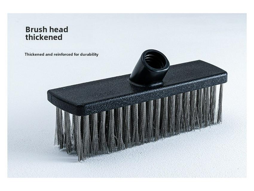 Long-Handled Steel Wire Brush: Floor Scrubber & Rust Remover