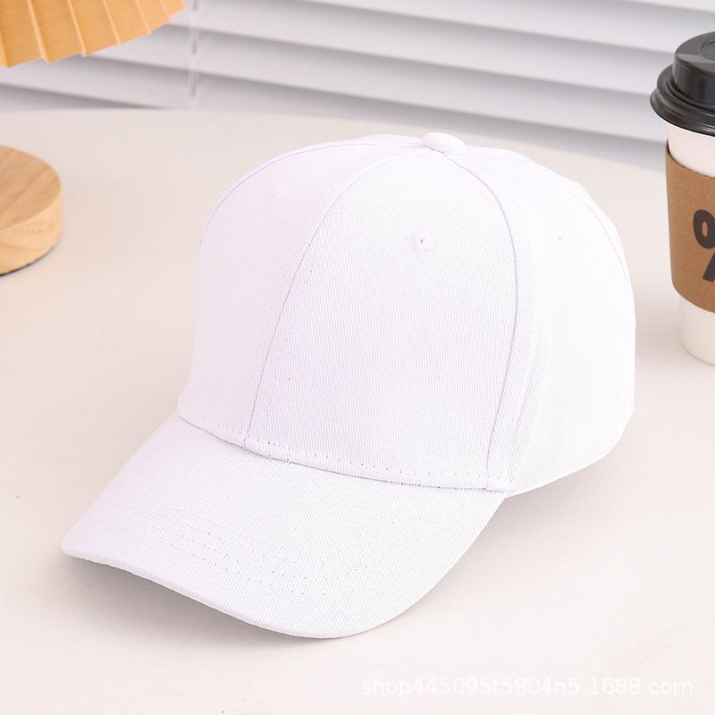 Plain baseball cap for men, women, babies, and children, solid color, duckbill brim
