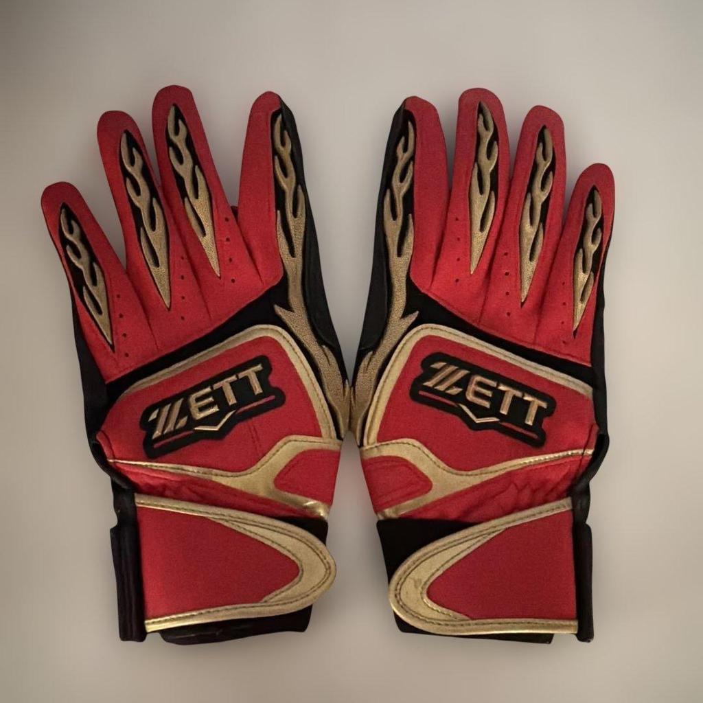 Used ZETT Batting Gloves Red/black