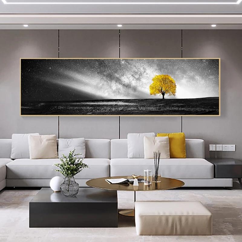 Naturlandskap Bybilde Svart Rød Tog Lerretmaleri Veggkunst Bilder Plakater og Trykk for Stue Soverom Hjemmeinnredning Uten Ramme