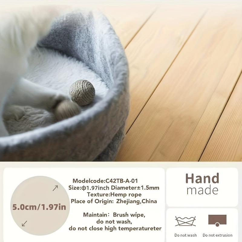 Natural Sisal Cat Toy Balls - Handmade Scratch & Chase Interactive Play for Indoor Cats, Durable & Safe Materials, Encourage Natural Hunting Instincts