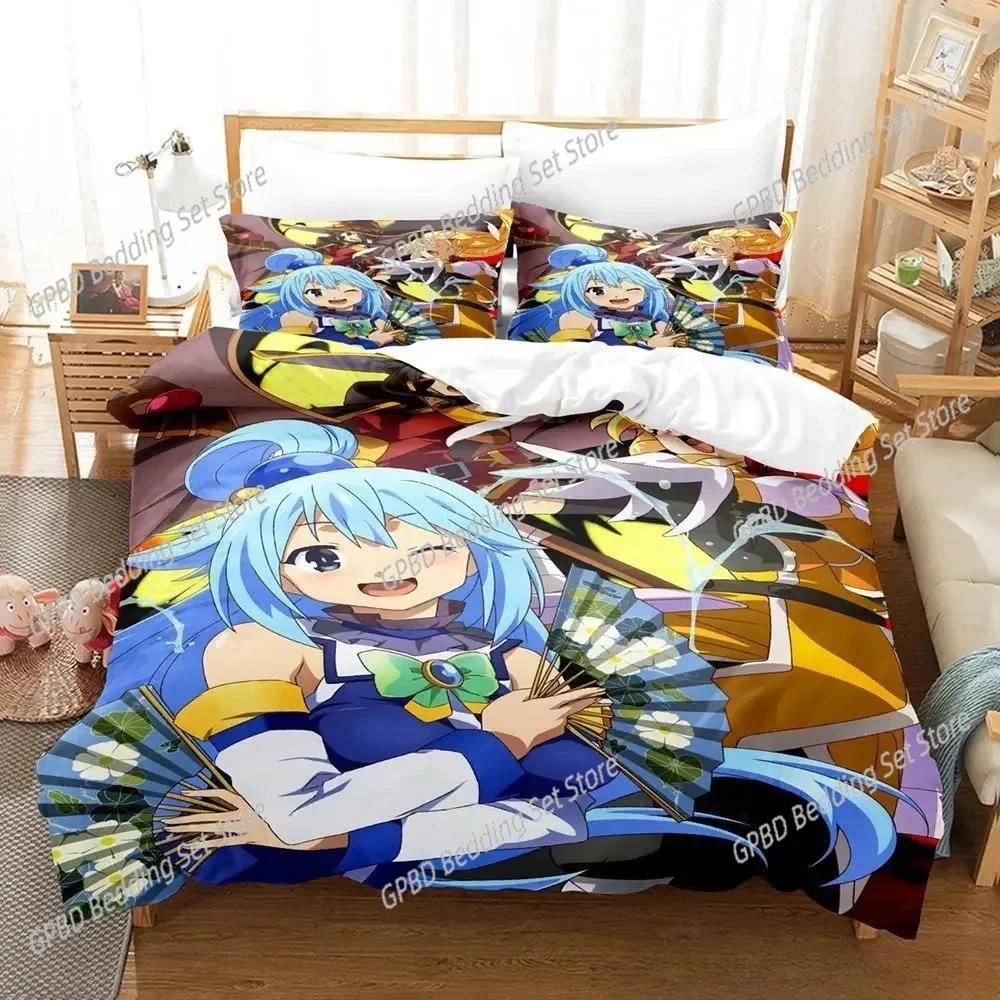 Anime Konosuba Bedding Set For Bedroom Soft Modern Bedspreads Comefortable Kids Duvet Cover Quilt Cover And Pillowcase
