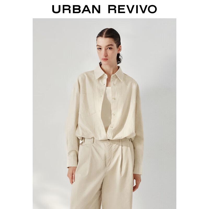 UR 2025 Autumn Women s Elite Textured Pleated Casual Shirt S