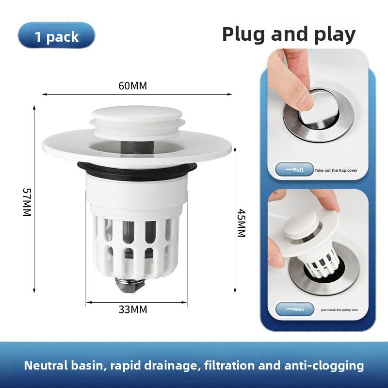 1 STÜCK Bounce Universal Ablaufzubehör Waschbeckenstöpsel Bodenablauf Undicht Kunststoffkern Drucktyp Waschen Bounce Werkzeug Filter Küche