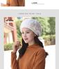 Women's Winter Fashion Knitted Wool Beret with Rabbit Fur - Cute Korean-Style Beanie