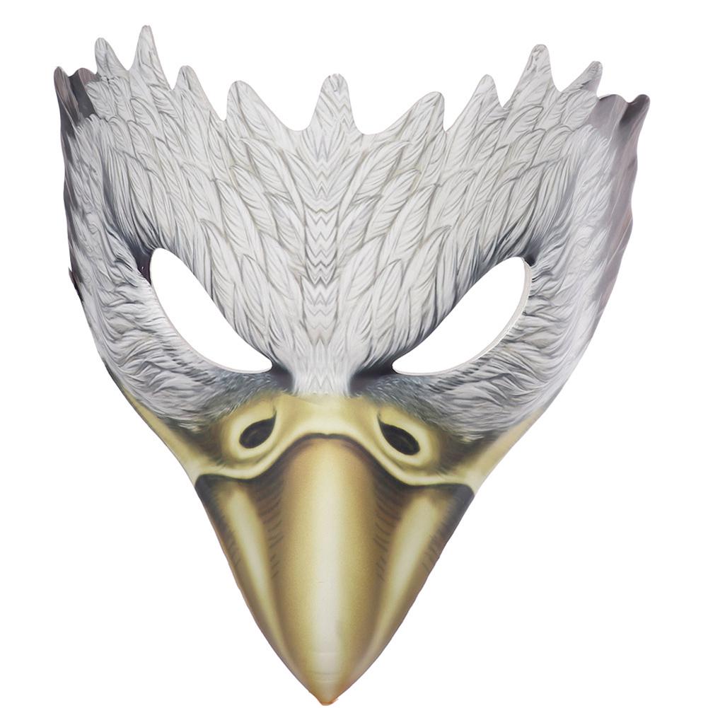 Cosplay Eagle Face Cover PU EVA White Costume Eagle Face Cover Lightweight for Holiday Theme Party