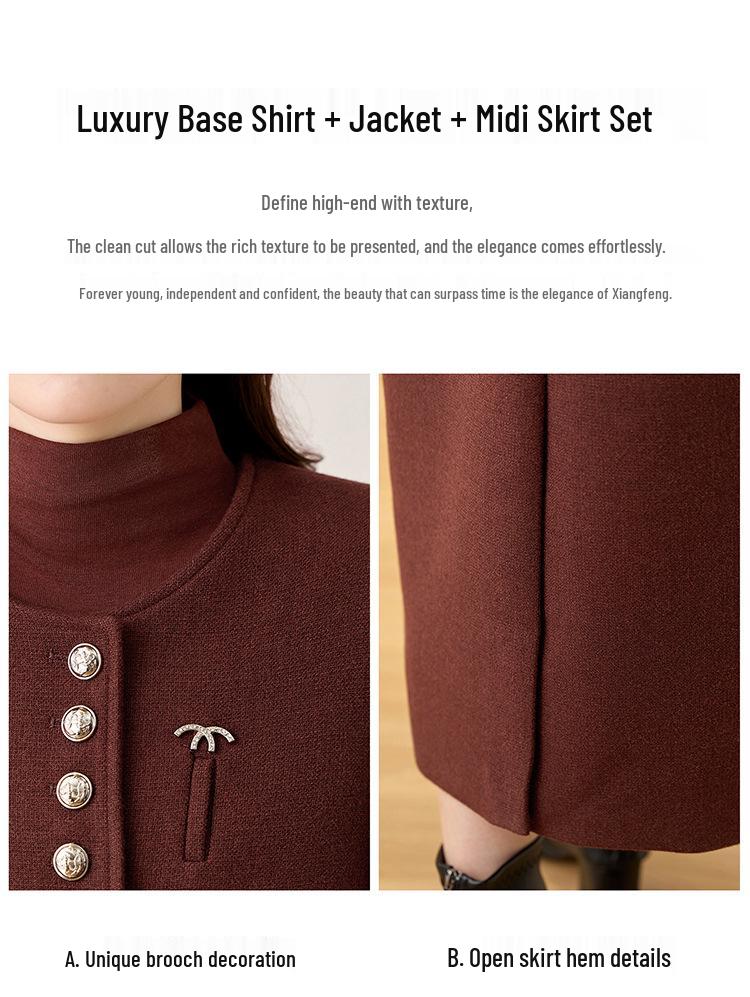 2025 Spring Women's Fashionable Three-Piece Set: Base Shirt, Vest, and Half Skirt (ME1866)