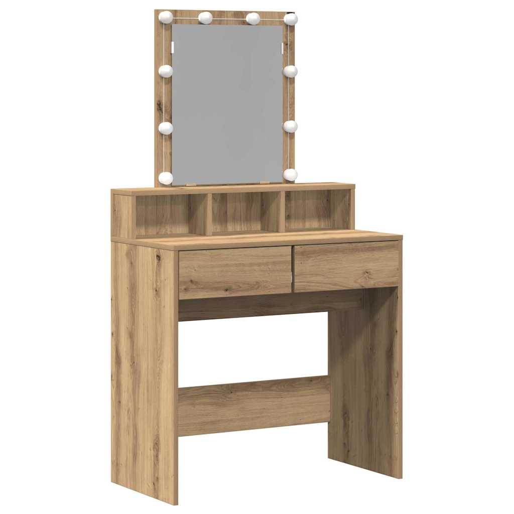 Makeup Table Artisan Oak 80 X 41 X 144.5 Cm Engineered Wood