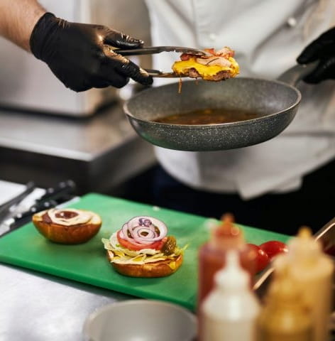 Set of Steel Grill Tongs, 3 Pieces, Different Sizes