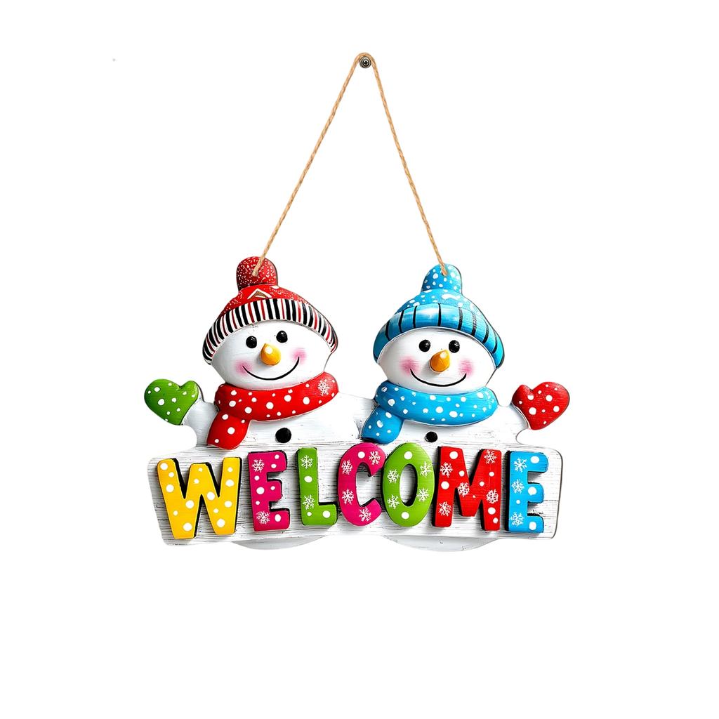 Christmas Snowman Doll Decoration Wooden Merry Christmas Wooden Sign Hanging Christmas Tree Pendant