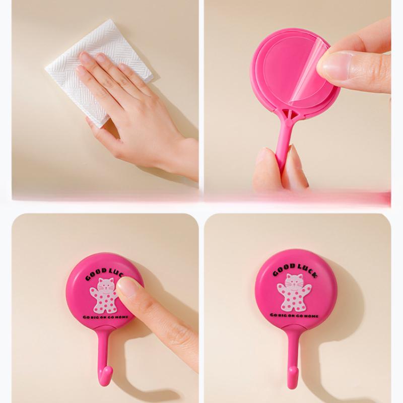 Dopamine Non-traceable Wall-mounted Hooks Hole-free Strong Load-bearing Non-traceable Hooks Multifunctional Household Round Small Hooks