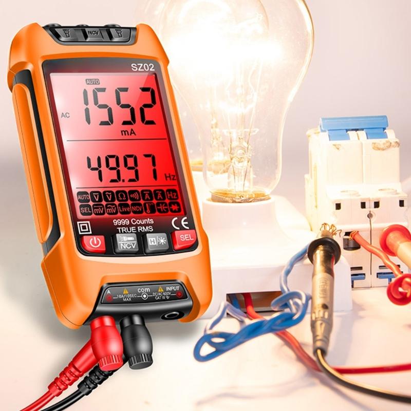 Digital Multimeter Voltage Current Resistance Tester with Flashlight NCV for Measuirng AC/for DC Voltage Current Frequen
