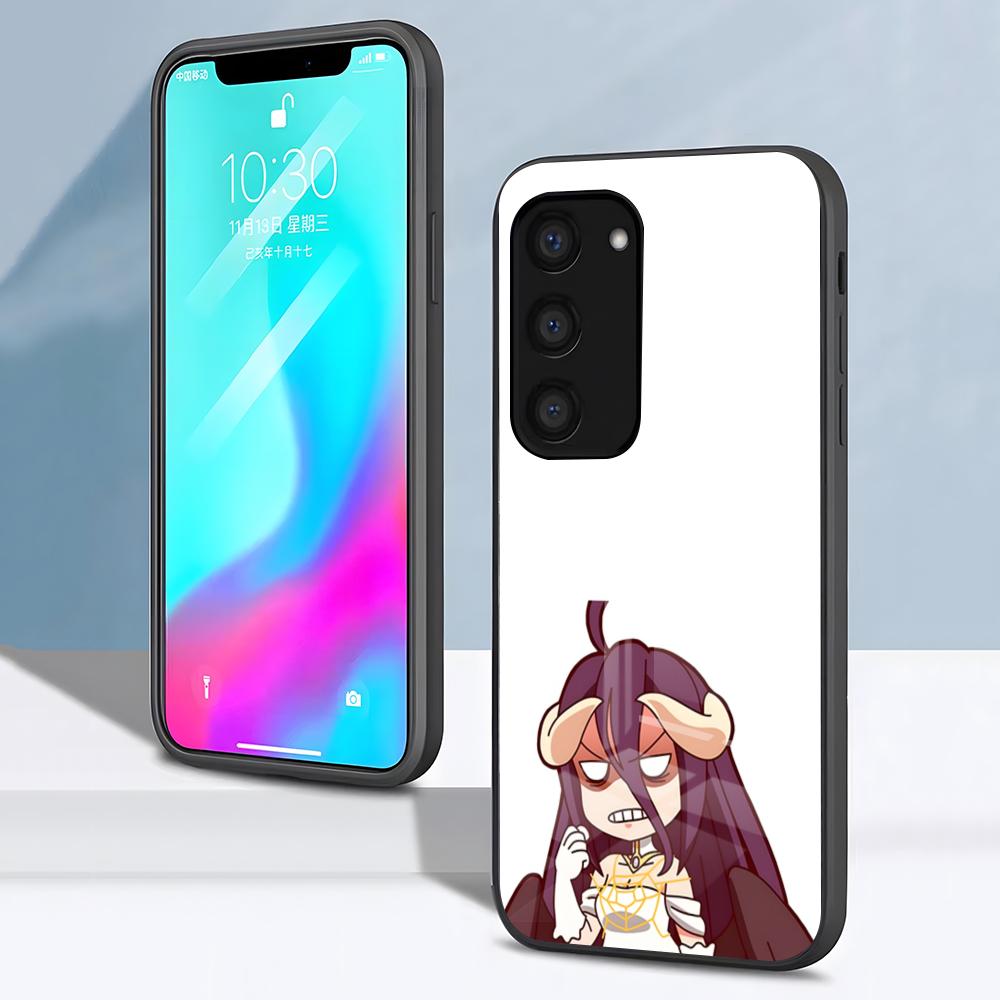 Albedo Overlord Handyhülle Für Samsung S26 S25 S24 FE S23 S22 S21 Plus S20 Ultra Note20Ultra Schwarze Glasabdeckung