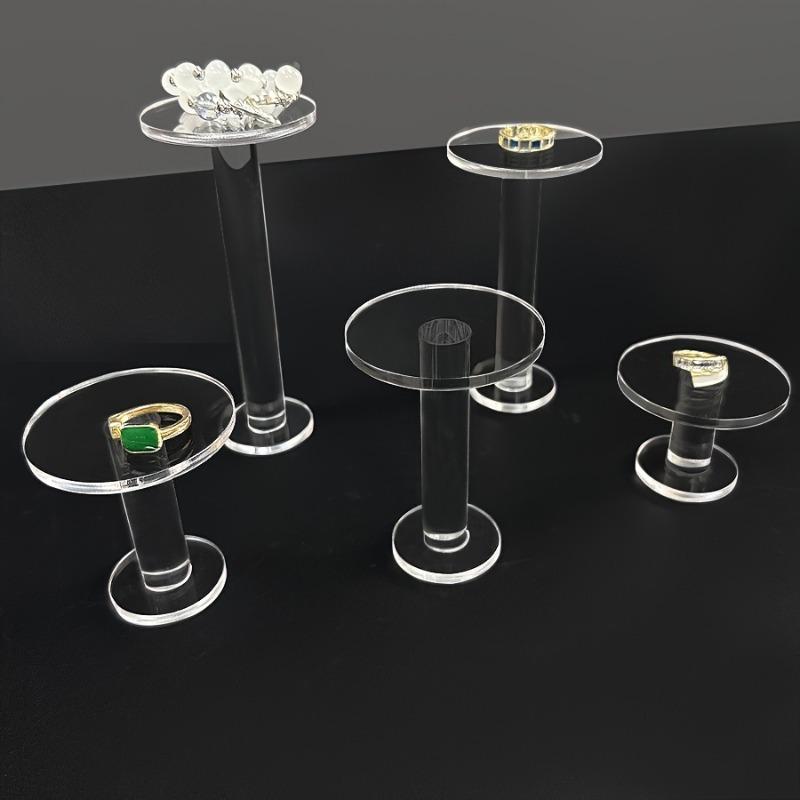 5 Stück durchsichtiger Acryl-Stufen-Rund-Display-Ständer für Anime-Figuren Modell-Vitrine Schmuck Parfüm-Display-Basis Schmuck-Türme