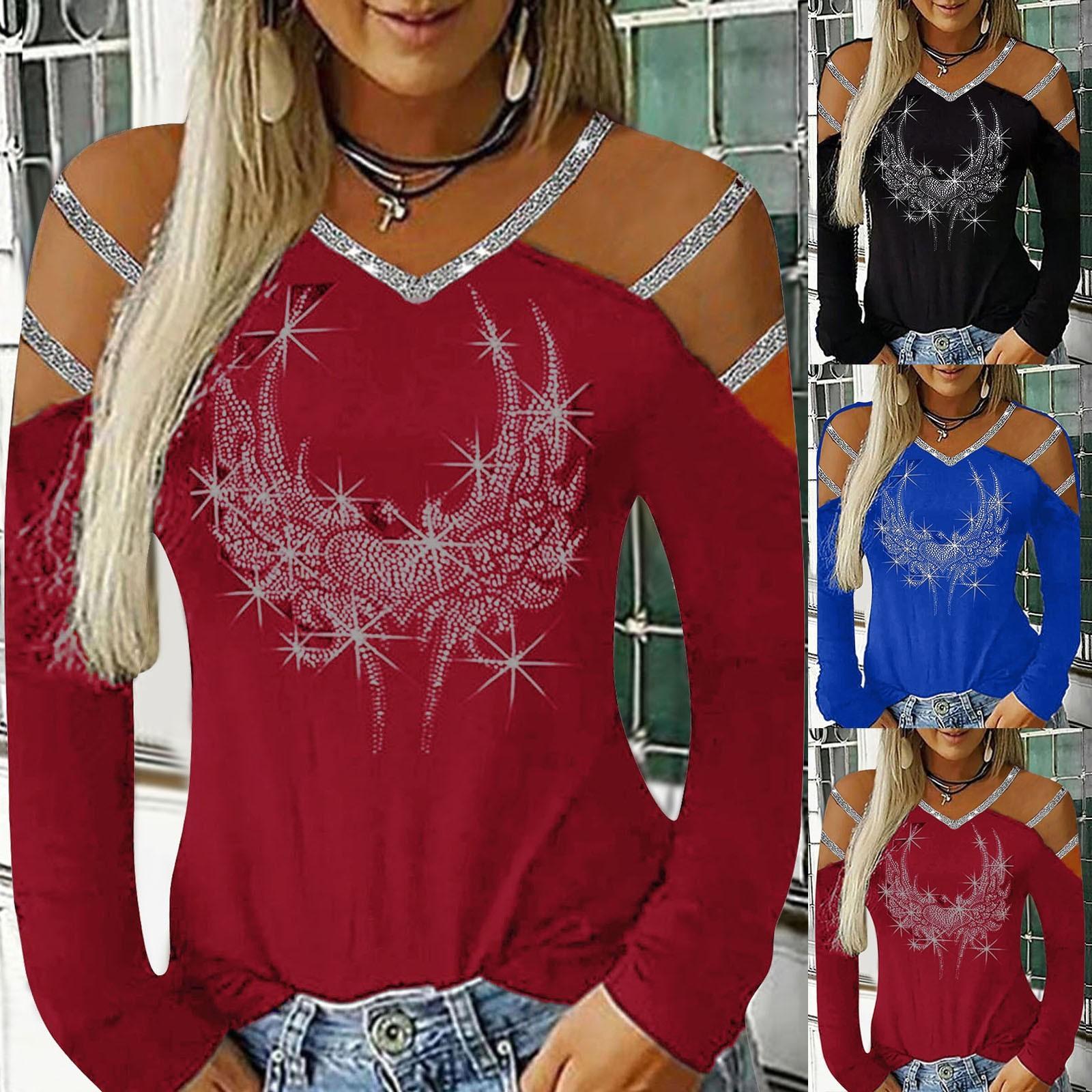 

Женские модные футболки с длинными рукавами и шипами, повседневные топы