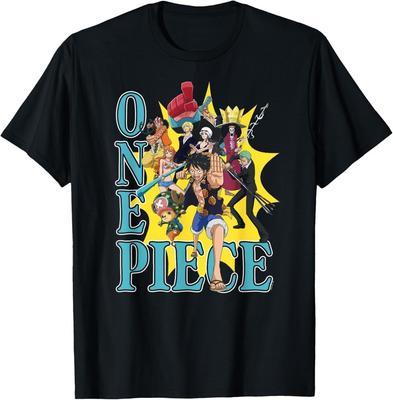 One Piece Anime Gruppenfoto Burst Charakter Collage T-Shirt