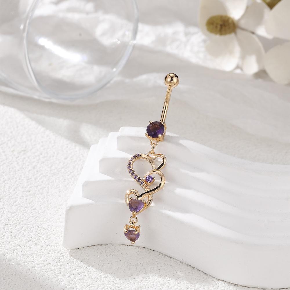 

Высококачественное корейское бриллиантовое кольцо для пупка - дизайн в виде цветка и сердца