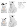 DIY Craft Accessories 4Pcs Mini Polar Bear Figurines, Miniature Mother and Baby Ornaments, Decorative Wildlife Miniatures Cute Animal Statues,