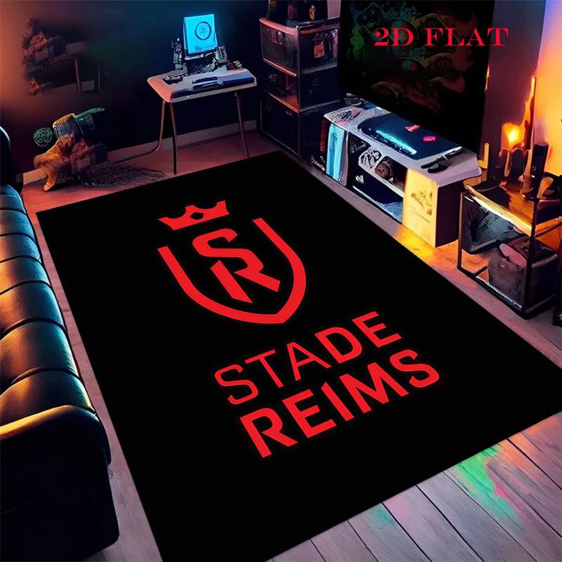Stade de Reims poster Carpet Rug for Living Room Bedroom Home Sofa Decoration,Kids play Nonslip Floor Mat