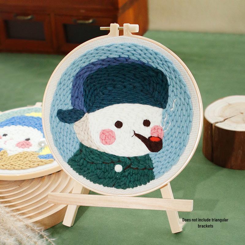 DIY Russian Punch Needle Kit: Handmade Beginner Cartoon Wool Painting