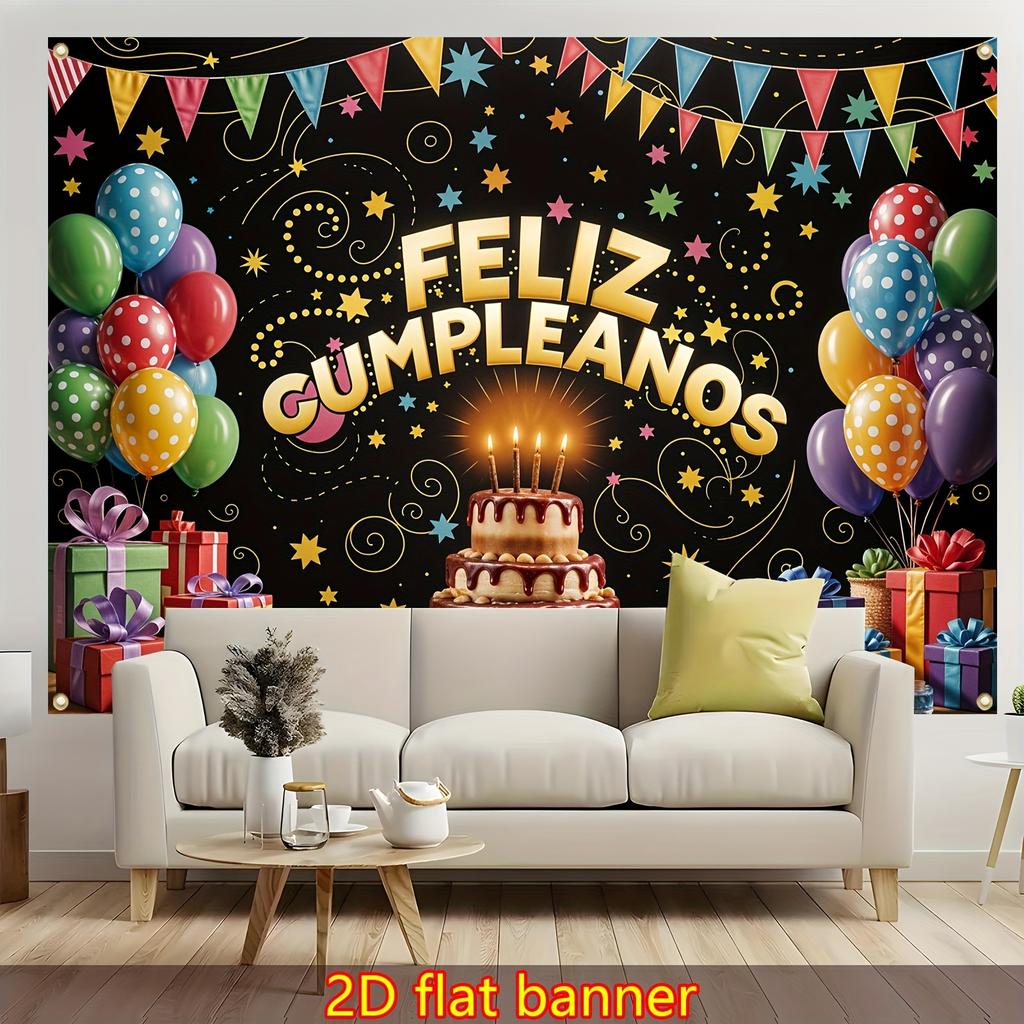Spanish "Happy Birthday" Banner Is Suitable for Summer and Autumn Photography Party Supplies and Birthday Party Decorations