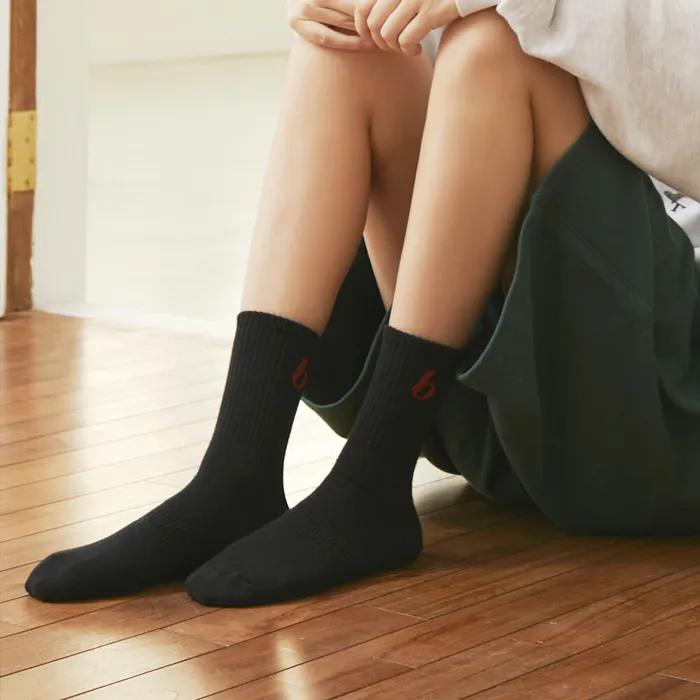 [Banana Sisters] Mark Simple Ribbed Socks_6 colors