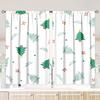 Christmas Tree Snowflake Pattern Printed Curtains Decorations Home Room Curtain Polyester