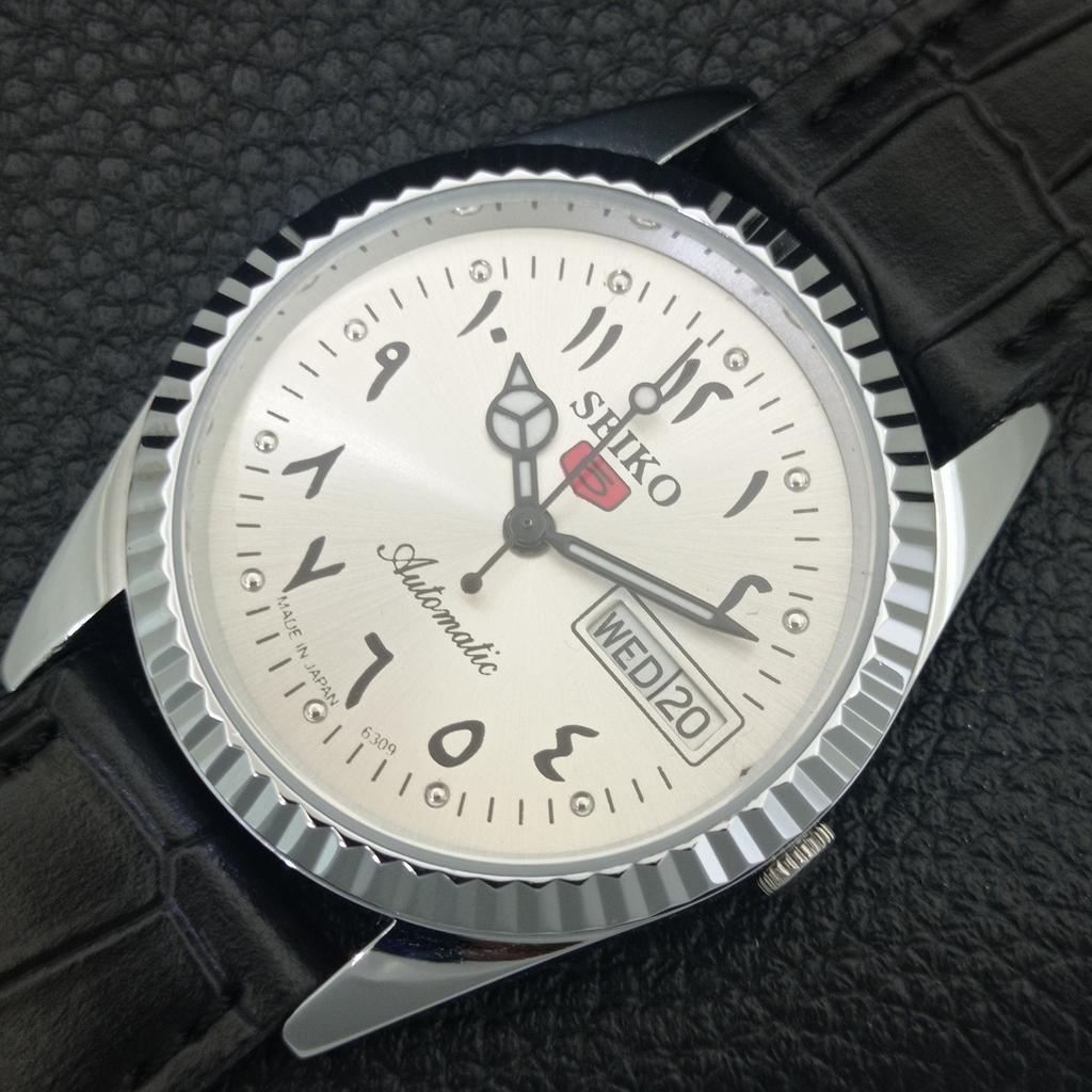 AUTOMATIC VINTAGE REFURBISHED SEIKO 5 6309A JAPAN MENS SILVER WATCH a442507-1