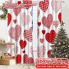 2D Flat Printing  2pcs Heart Parade Modern Light Filtering Curtains Versatile Polyester Fabric Curtains All Seasons Use for