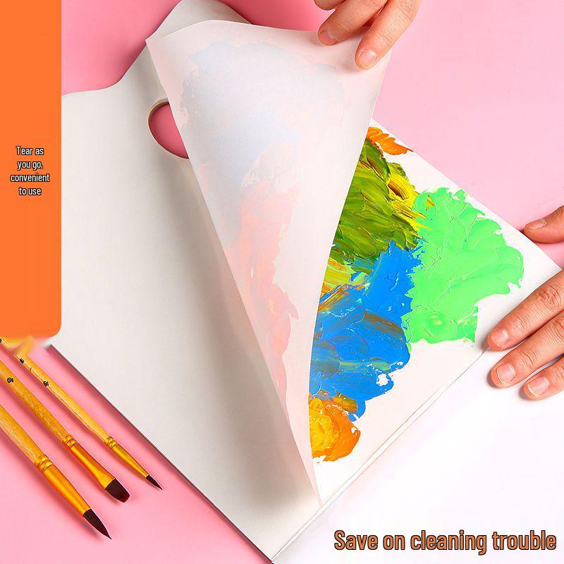 Xinyixin Dual-Sided Tearable Palette for Art Students, No-Wash, Peelable, Suitable for Watercolor and Acrylic Painting.