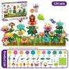 Flower Garden Building Set Girl Diy Flower Stacking Blocks Toddlers Bouquet Bricks Development for Kid 4 5 6 Years Old Gifts Set
