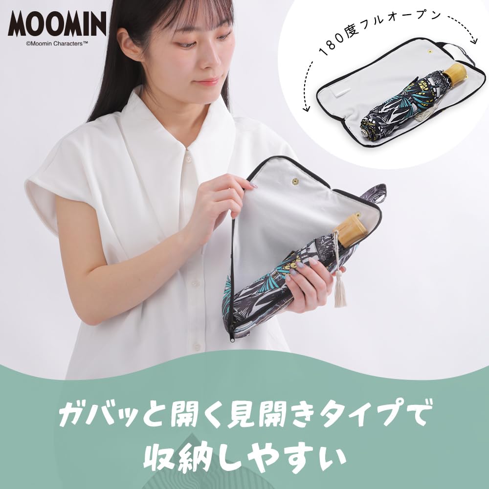 Ogawa Microfiber Absorbent Fabric Umbrella Moomin for Folding Umbrellas and Water Moomin Valley Summer Compact 31cm x Easy to 56248 Case, Design,