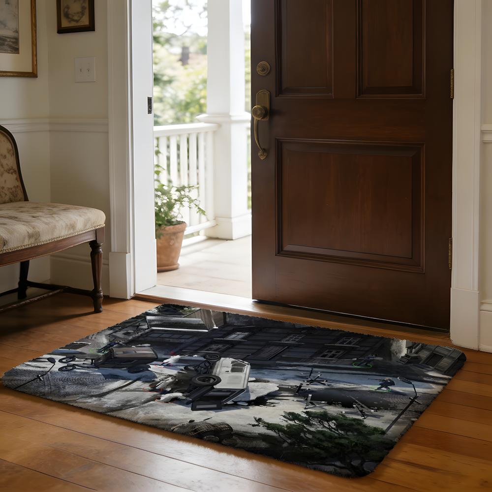 DDisco EElysium Video Game Floor Mat Soft Flannel Absorbent Mat Non-Slip Rug Home Bedroom Bathroom