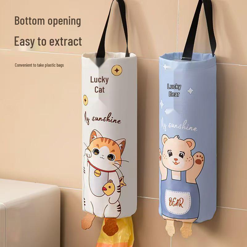 Wall-Mounted Kitchen Trash Bag Organizer | Large Capacity Hanging Plastic Bag Storage