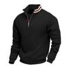 Mens Thick Fleece Loose Stand Collar Half Zip Casual Warm Sports Sweatshirt
