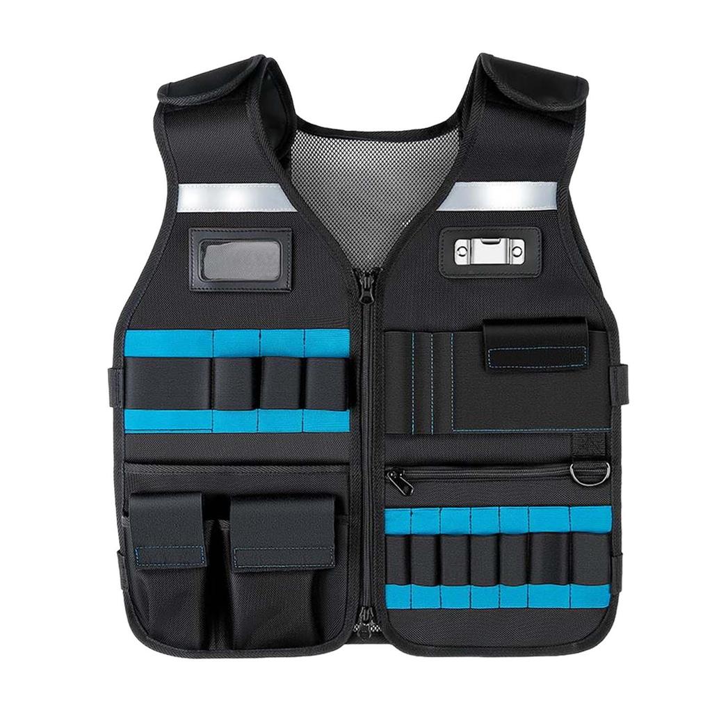 Tool Vest with Pockets Hardware Tool Organizer Comfortable Wear Adjustable Construction Vest for Carpenter Electricians