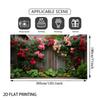 2D Vintage Timber Fence Full Bloom Rose Flower Yard Photo Background