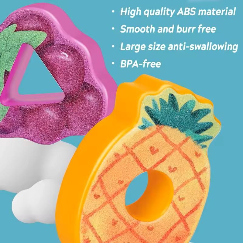 Montessori Threading Toys for Toddlers,Fruit Shape Image Cognition Learning ,Classifying And Stacking Fine Motor Skills Toys