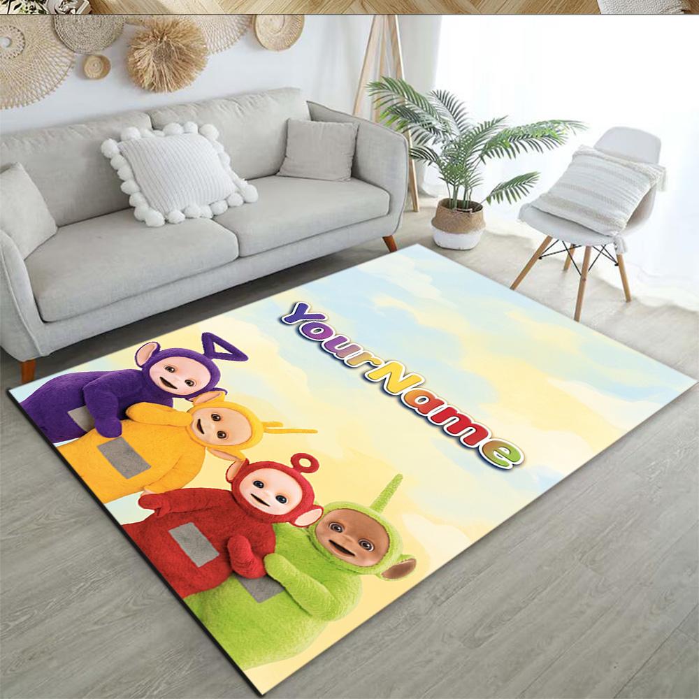 Teletubbies Customized Name Carpet Suitable for Entryway Decorate room Outdoor Game Room Antislip Carpet Decorate Offices Gift for Festivals