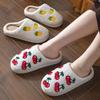 Embroidered Fruit Design Men's & Women's Indoor Cotton Slippers