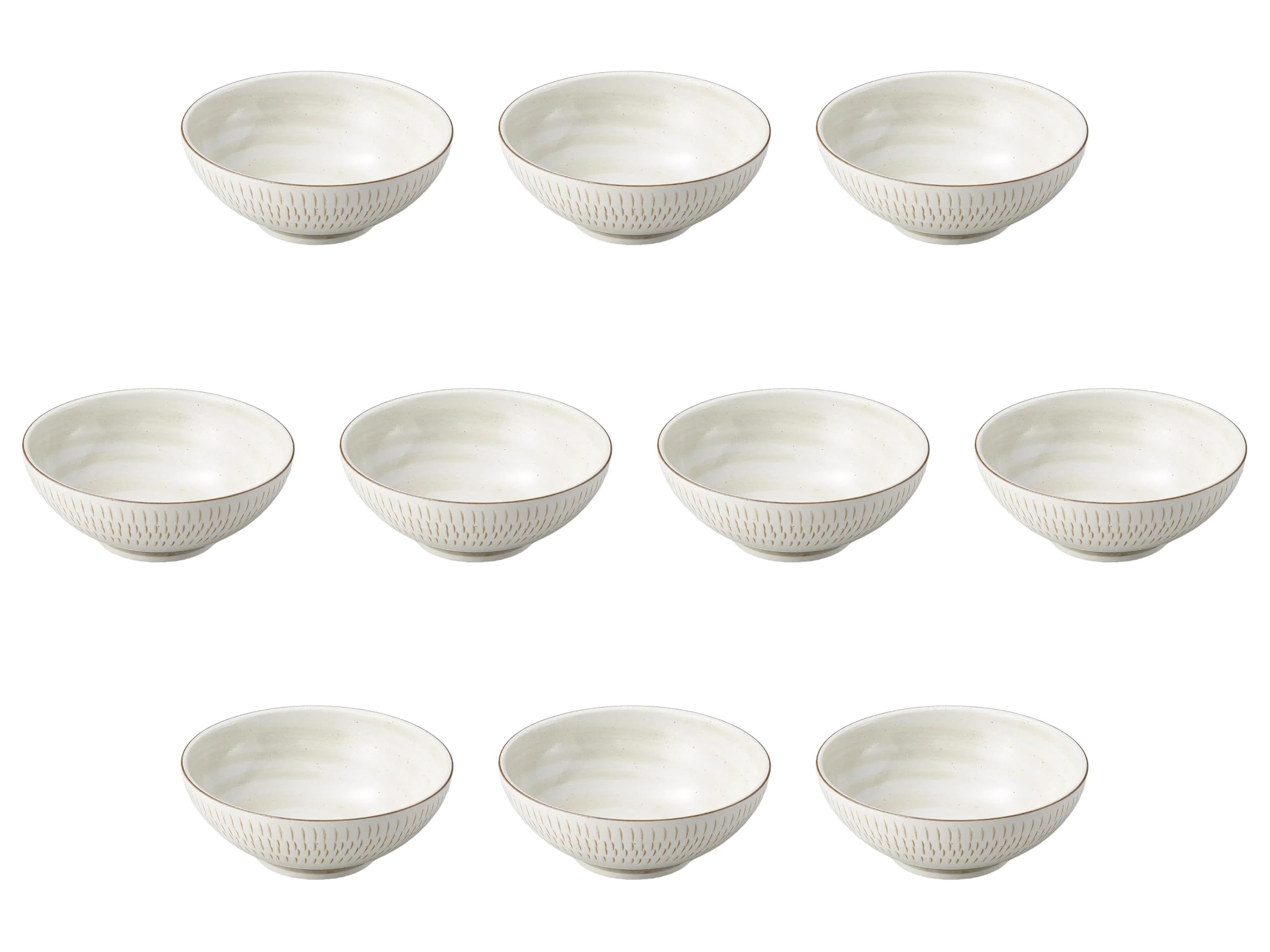 

Set of 10 Mino Folk Craft Noodle Bowls x 8 Noodle Plate Setomonohonpo [21.4 cm]