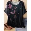 Fashion Women's Crew Neck T-Shirt 3D Color Printing Crew Neck Short Sleeve