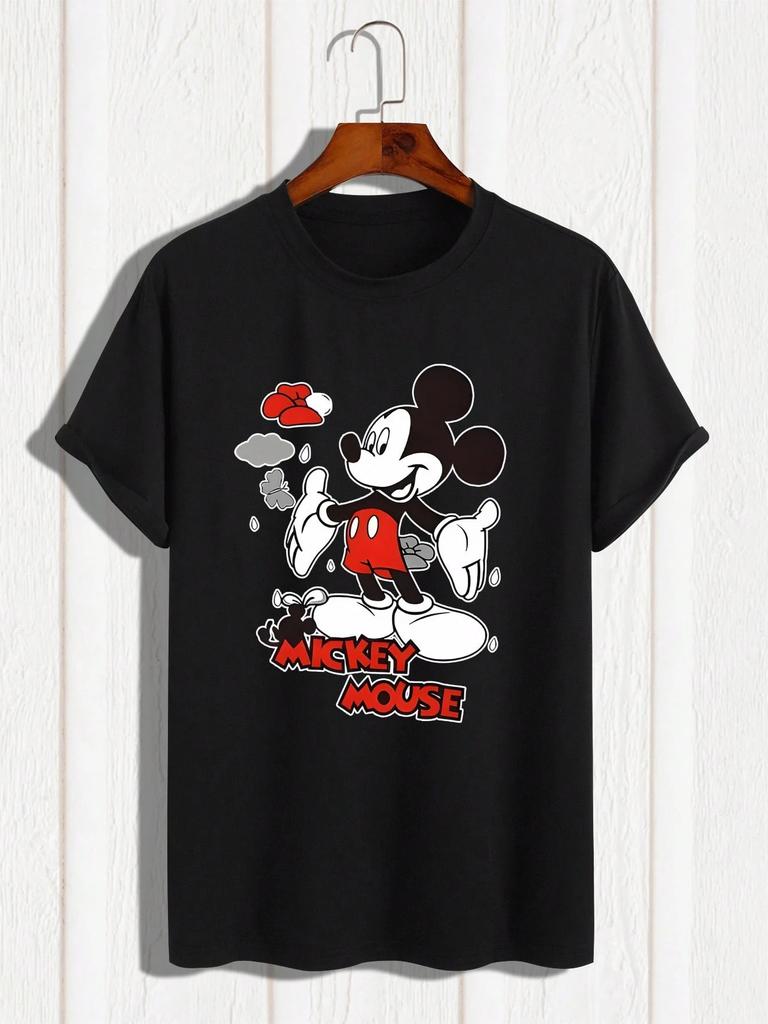 Disney Printed Women's Men's T-shirts A Regular Pure Cotton T-Shirt In A Summer Casual Style Tee Unisex Men Clothing Y2k Clothes