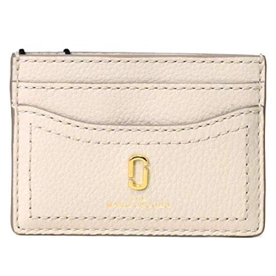 Marc Jacobs The Soft Shot Double J Logo Grained Leather Card M0015121 Case, Cream,