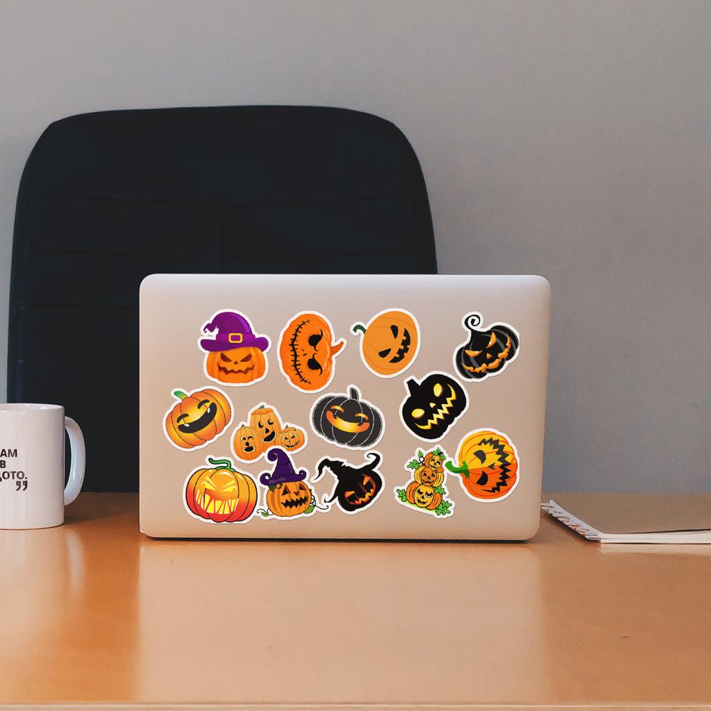 50 Halloween Pumpkin Lantern Graffiti Stickers Suitcase Car Laptop Skateboard Waterproof Decorative Stickers