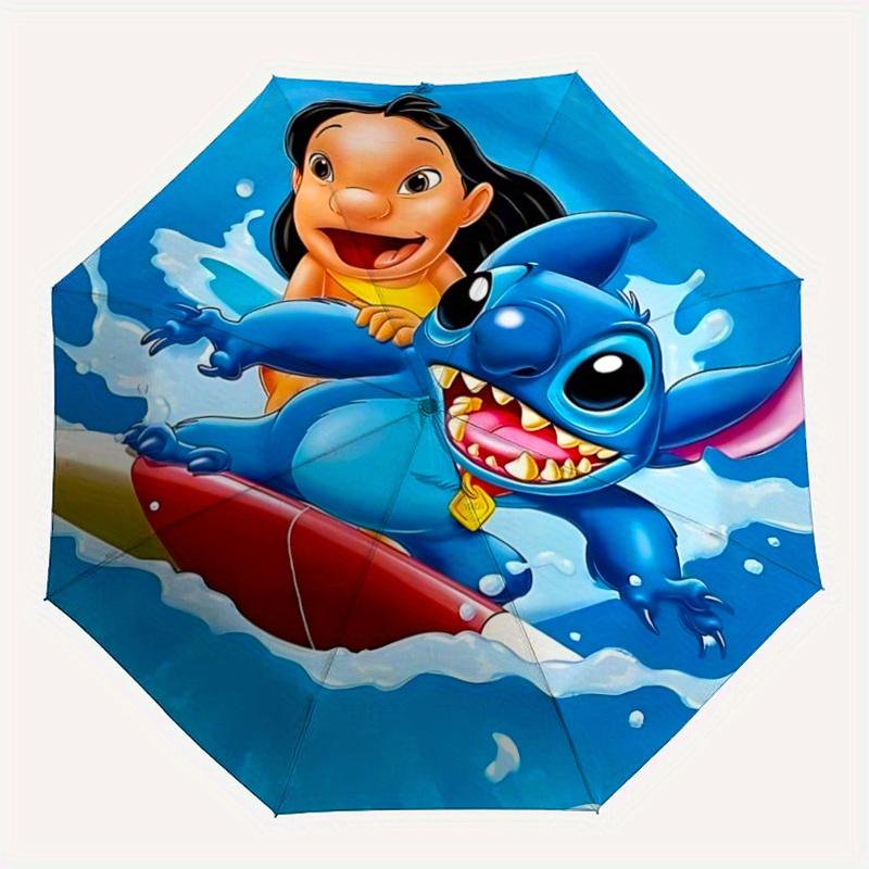 1pc Surfing Lilo & Stitch Pattern Umbrella, Fashionable, Personalized, High-Value Folding Umbrella, a Must-Have for Summer, 8-Rib Durable Ir