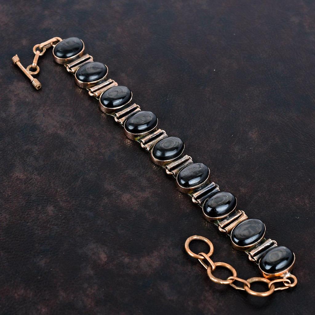 Brățară cu piatră prețioasă hipersten, brățară din cupru, brățară cu lanț reglabil, brățară delicată făcută manual, bijuterii din cupru foarte frumoase, cadouri pentru femei