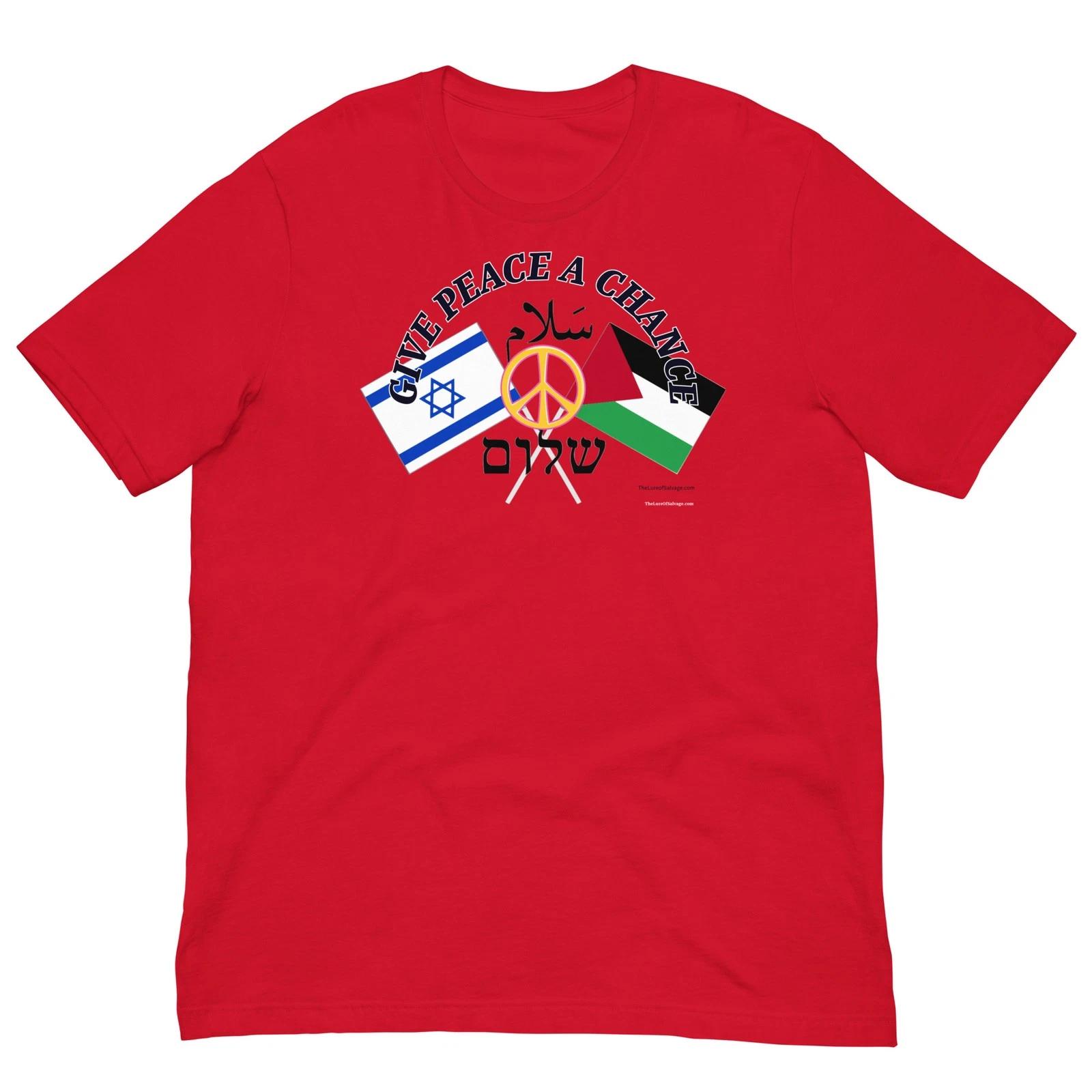 Give Peace a Chance Israel-Palestine lightweight comfort T 2XL