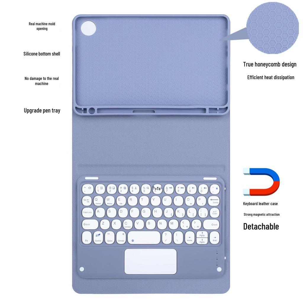 Compatible with Samsung Galaxy Tab A11: Case with Pen Slot & Round Cap Bluetooth Keyboard for 8.7-inch Tablet.